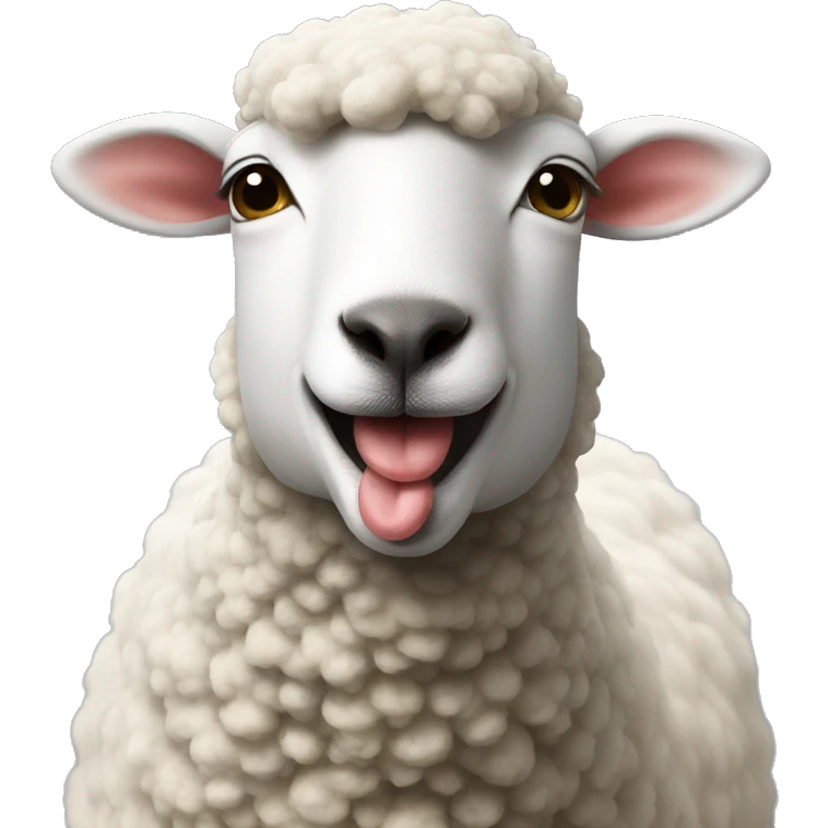 Sheep sending a kiss emoji