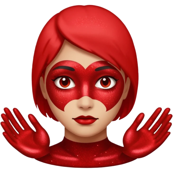 red glitter hacker emoji
