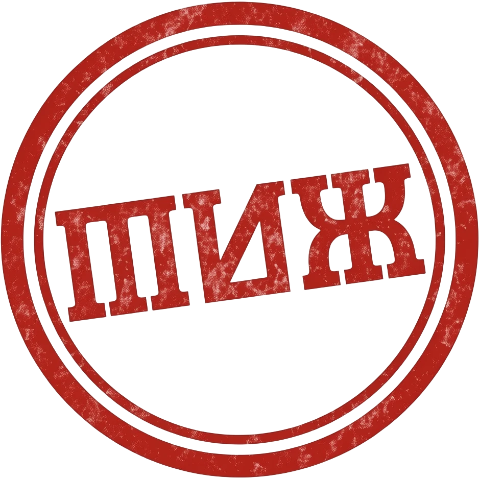 The seal that printed the word ‘миф’ in russian in red colour emoji