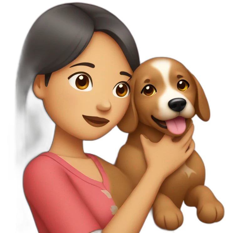 Filipin woman with dog love emoji