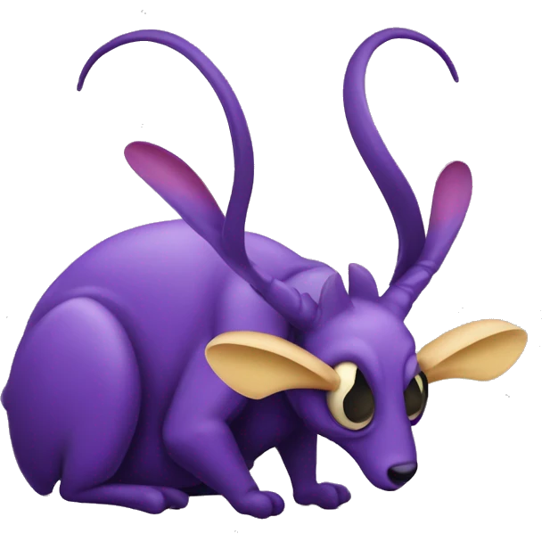 bug eating purple Aardvark emoji