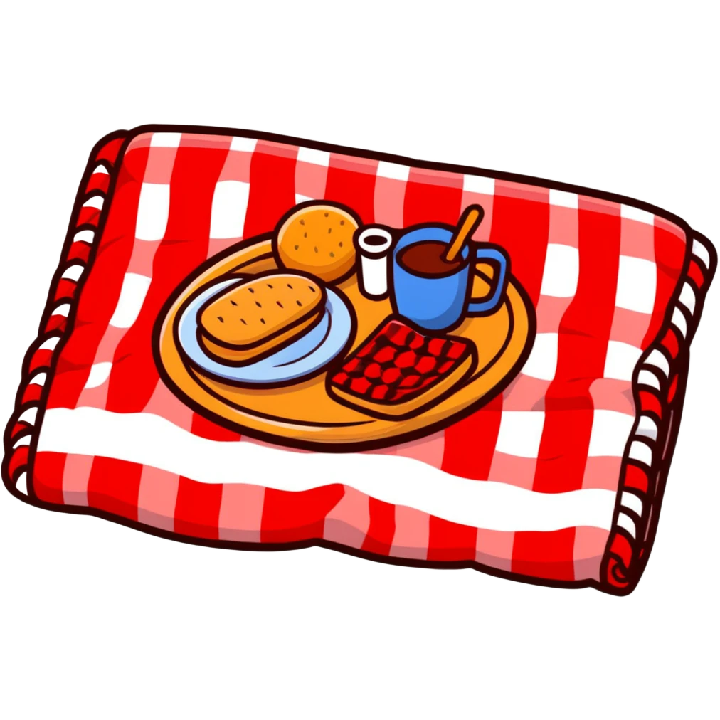 picnic with red and white checkered blanket emoji