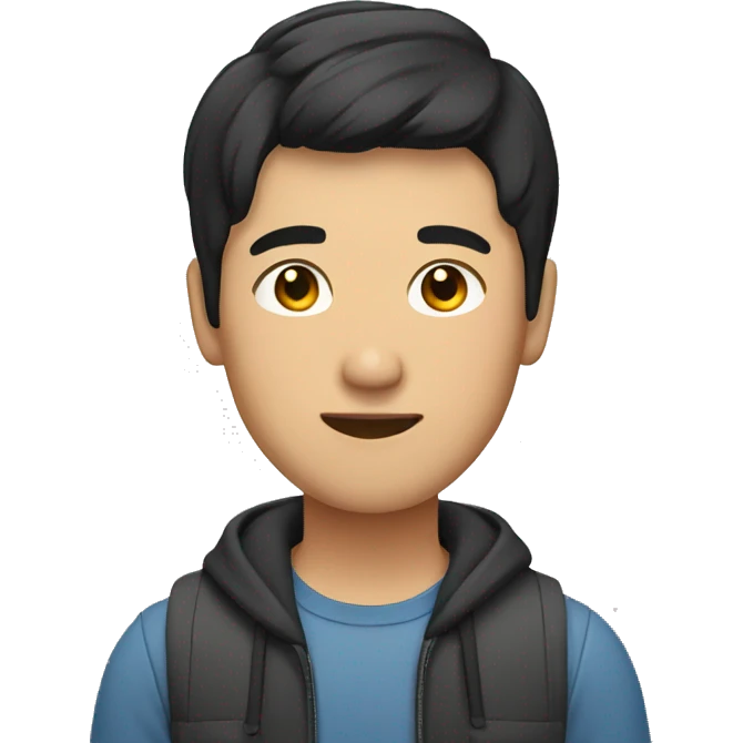 Asian man with short black hair emoji