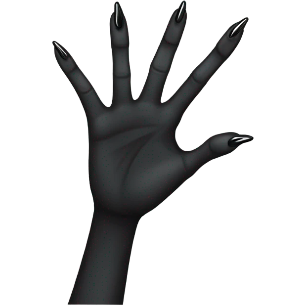 Pale hand with long black finger nails  emoji