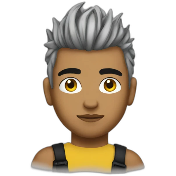 Xxxtentacion with tatoo and black and yellow hair and emoji