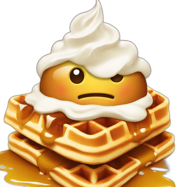 Waffle with chantilly emoji