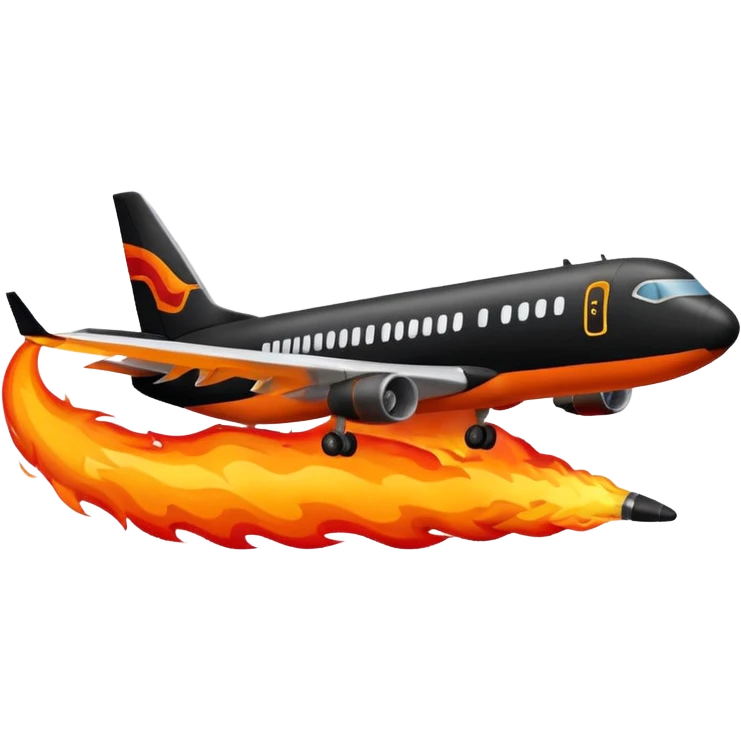 airplane jet fuel fire emoji