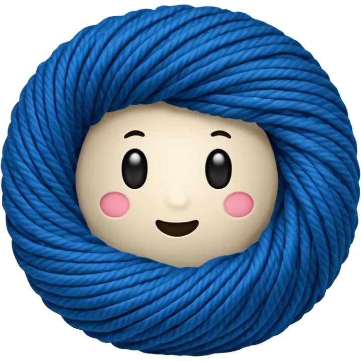 Rolled Yarn Ball blue  emoji