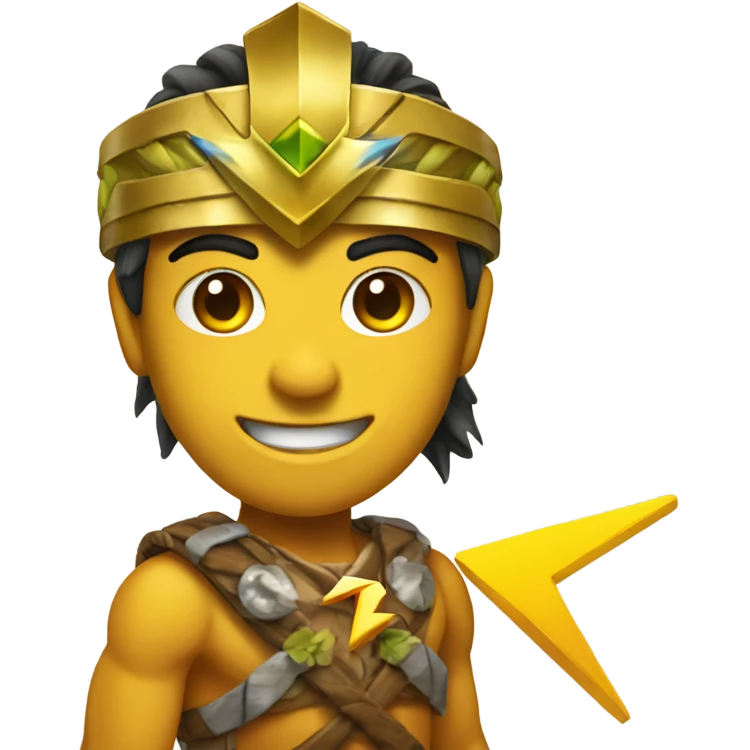 Hawaiian warrior and yellow lightening bolt  emoji