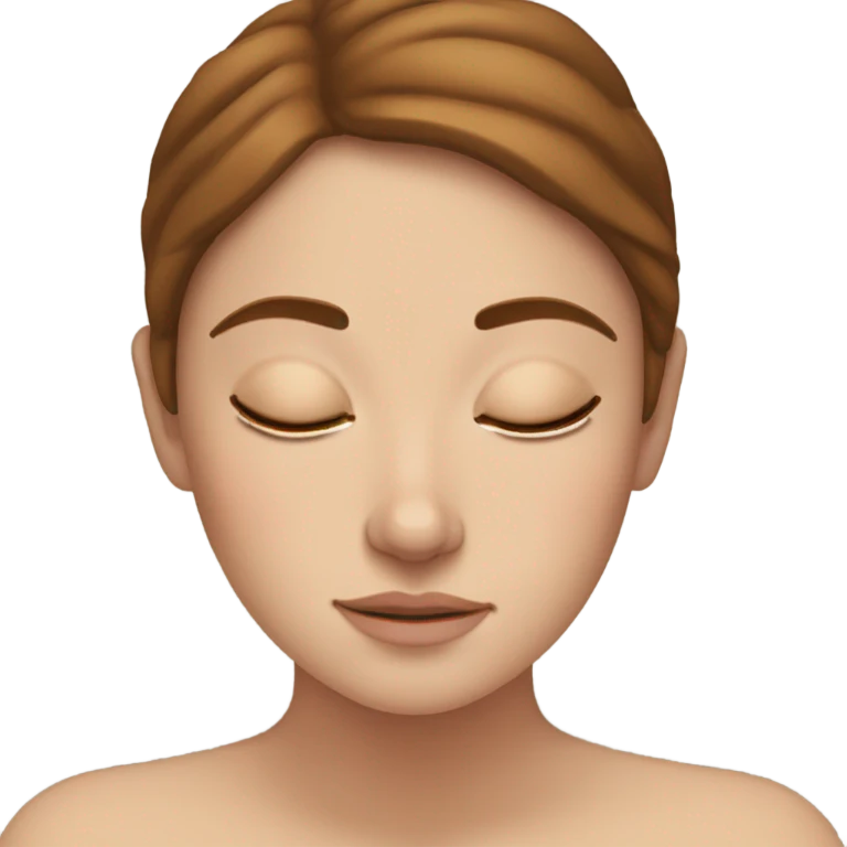 White girl with frekles Brown straight hair sleeping peacfully  emoji