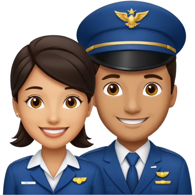 female flight attendant working with her male colleague emoji