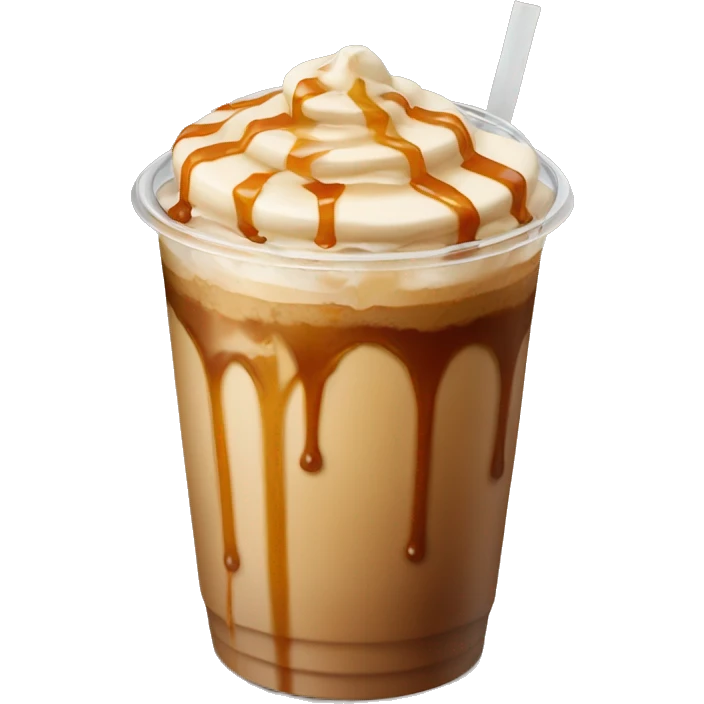 Iced coffee with caramel drizzle  emoji