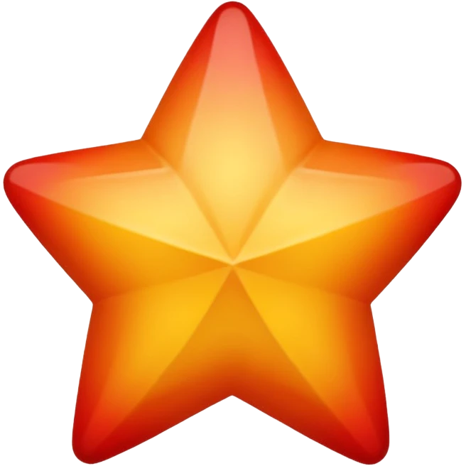 Greadiant colour oreange to yellow colour ball inside the red star emoji