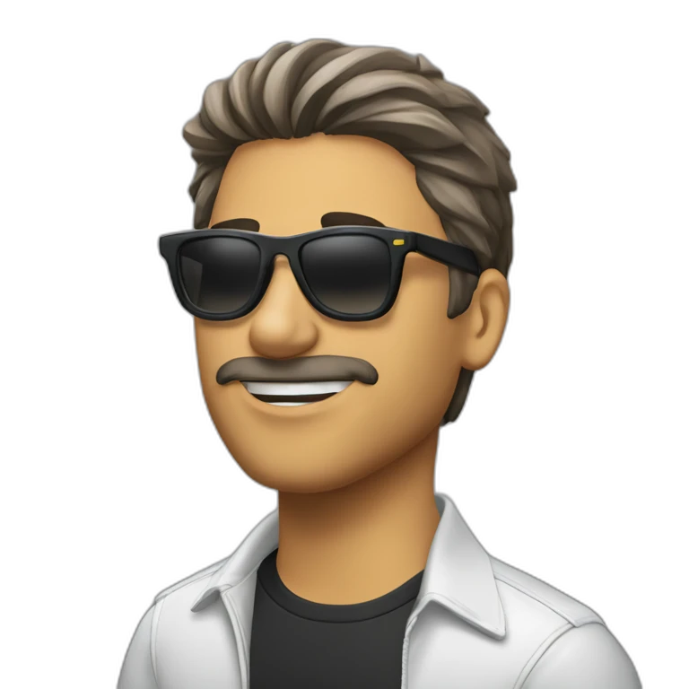 guitarrista moreno con gafas emoji