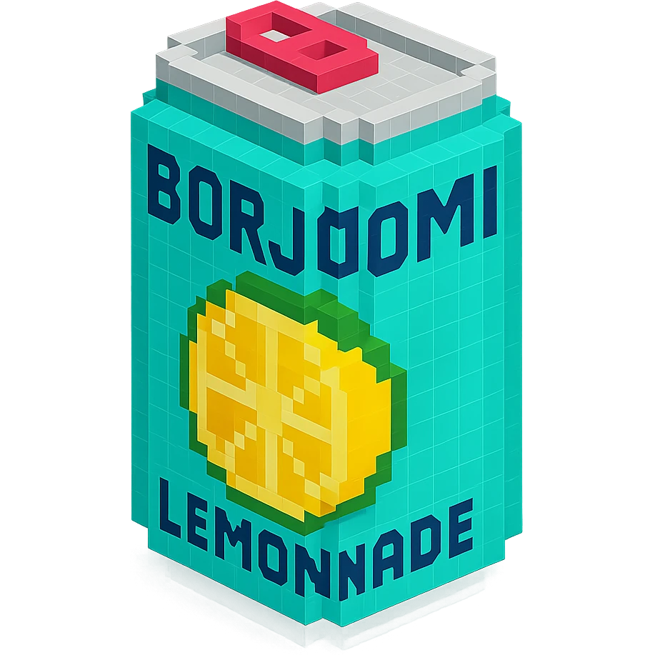 Borjomi lemonade can with a refreshing design emoji