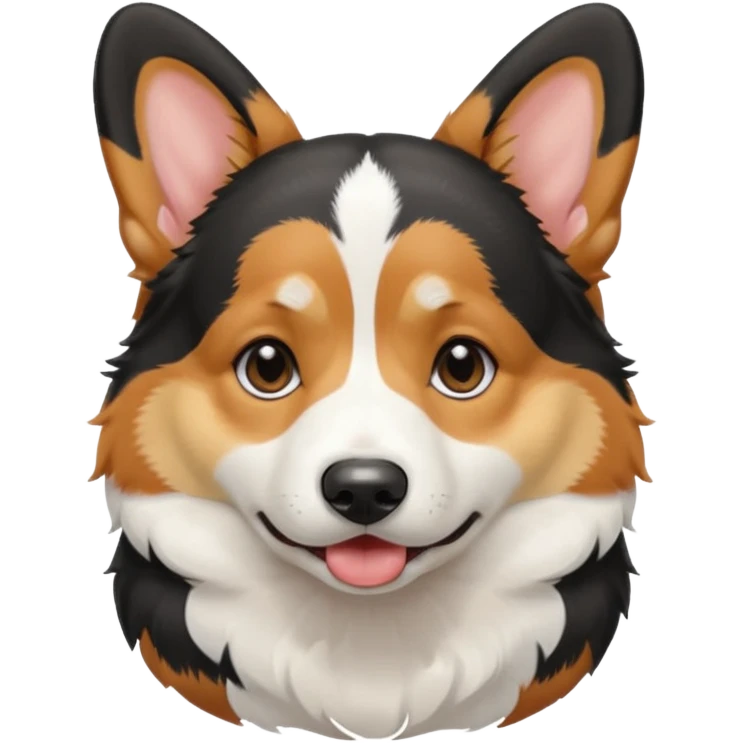  crying black tricolor corgi with no tail emoji