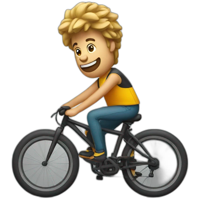 Cyclist whith guitar emoji