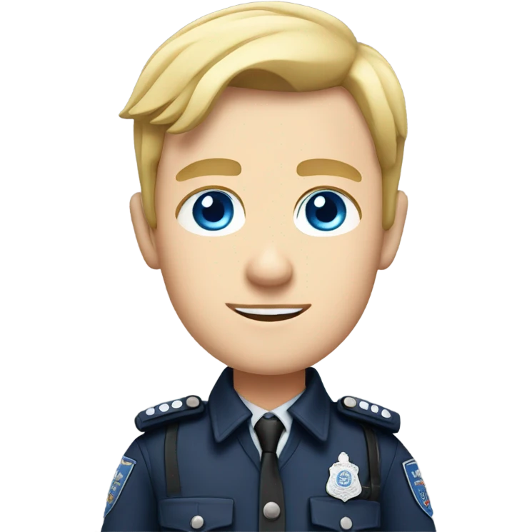British policeman with blue eyes and blonde hair emoji