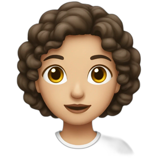 Fille brune frisé emoji