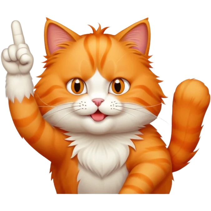 Orange cat giving middle finger emoji