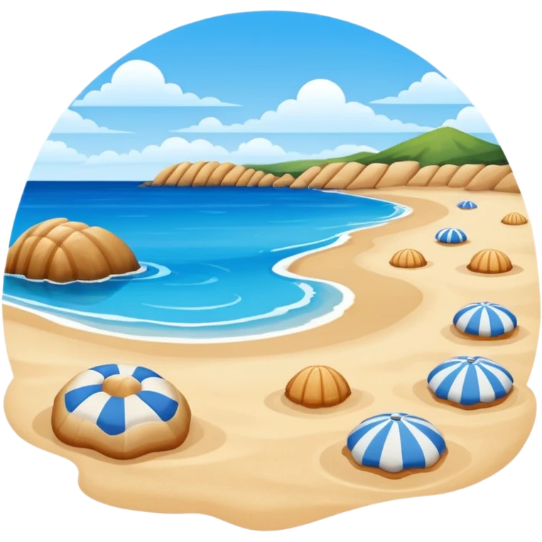 playa paisaje sin que sea un cuadro y que el cielo azul y la arena esten recortada emoji