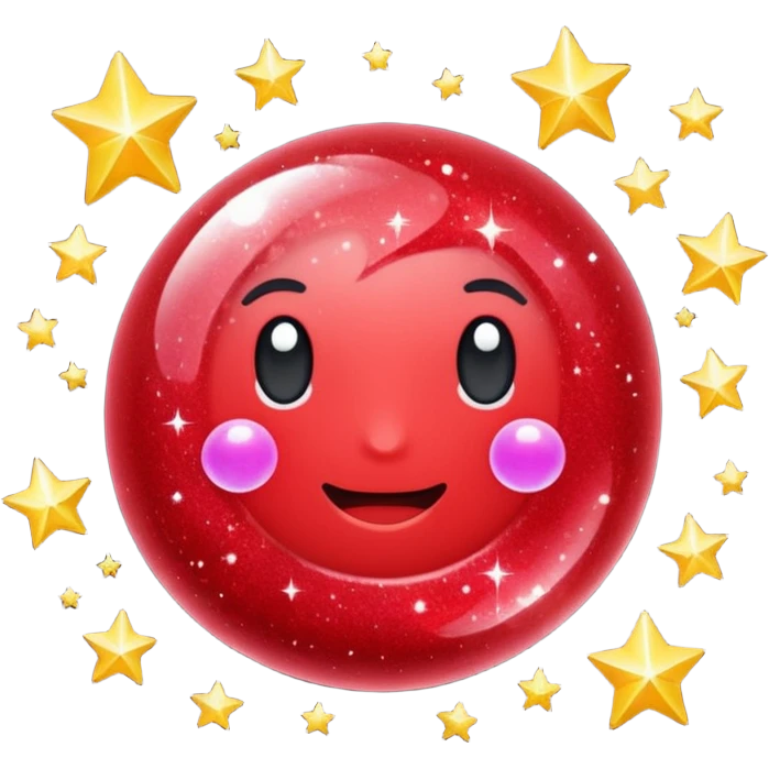 red glitter space   emoji