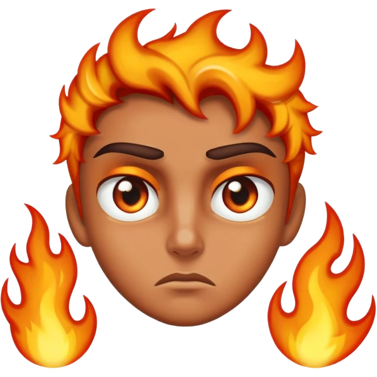 Caliente con llamas en los ojos emoji