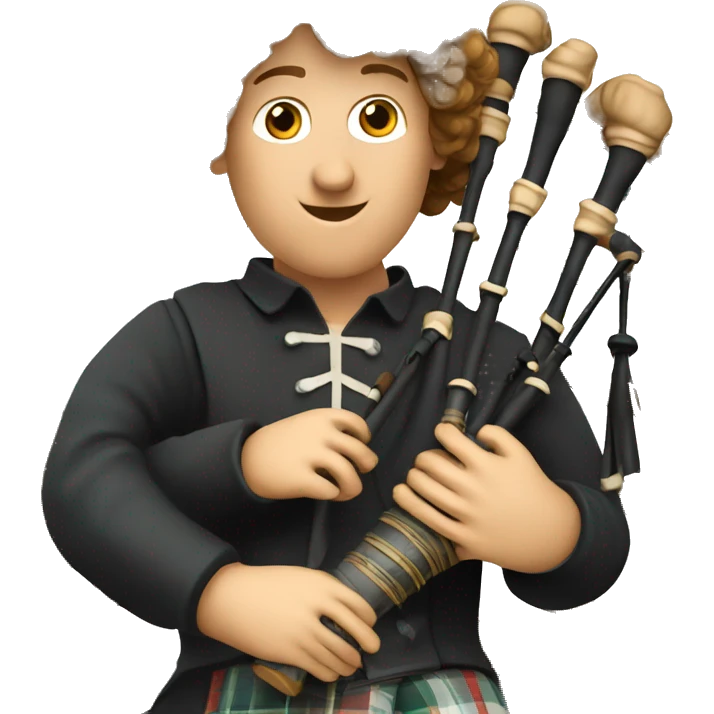 a bagpipe player from Brittany, with a realistic bagpipe emoji