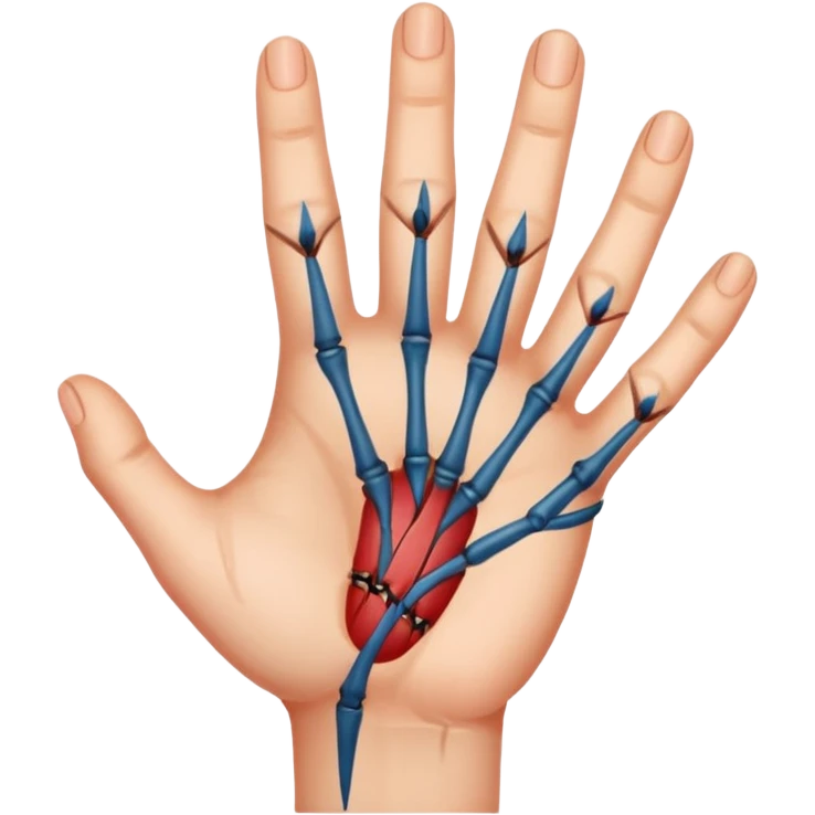 HAND WITH STITCHES ON IT emoji