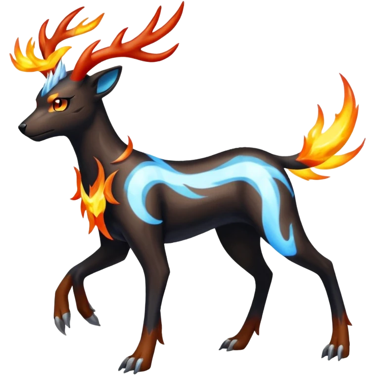 Shiny 4-legged Electrike-Xerneas-Amaura-Houndoom-fusion, full body emoji