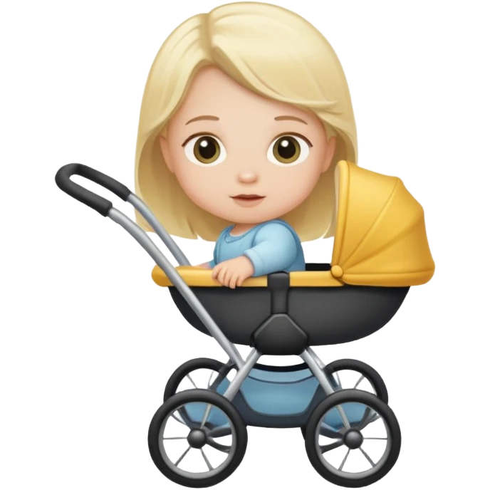 Bébé blond dans une poussette emoji
