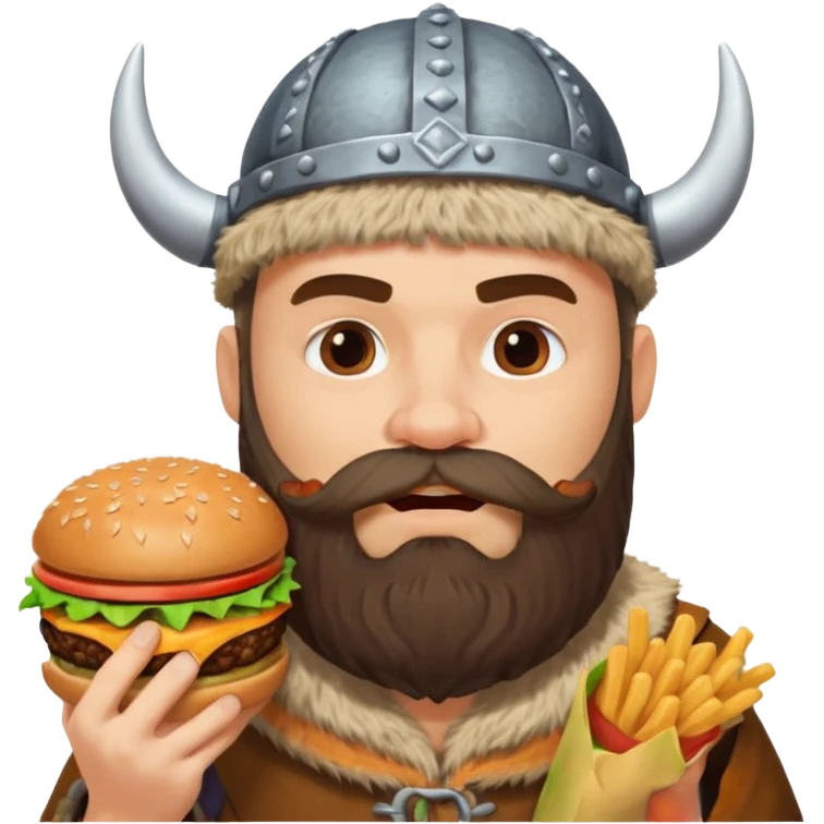 viking eating burger emoji