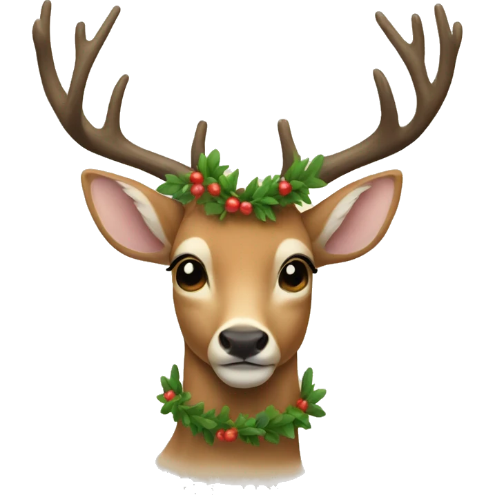 Deer with a garland on the horns emoji