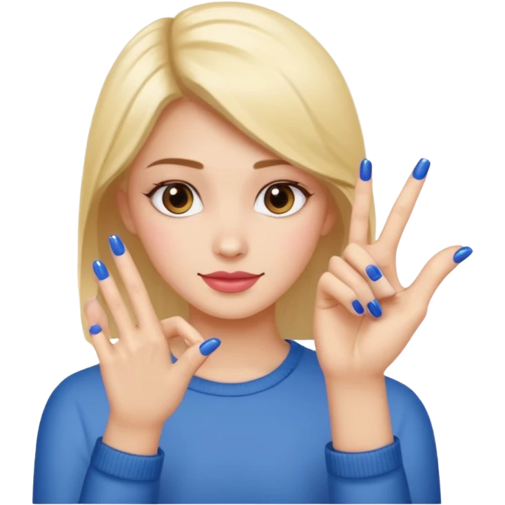 Painted nails doing the small gesture hand  emoji