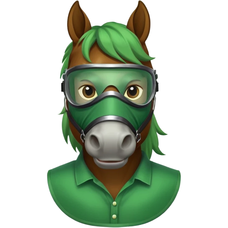 horse with green mask and shirt emoji