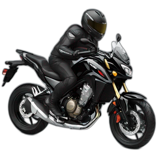 Honda cb500x black color doing a wheelie emoji
