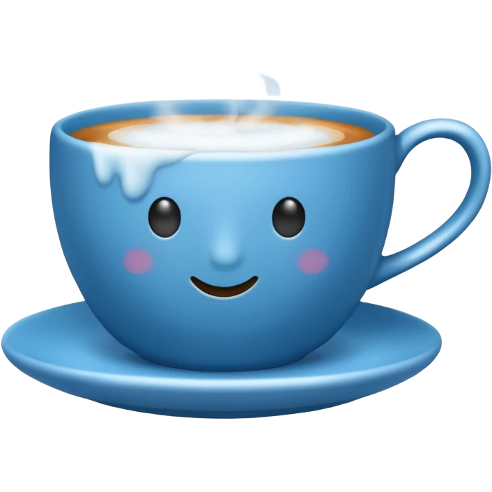 blue coffee cup with steam emoji