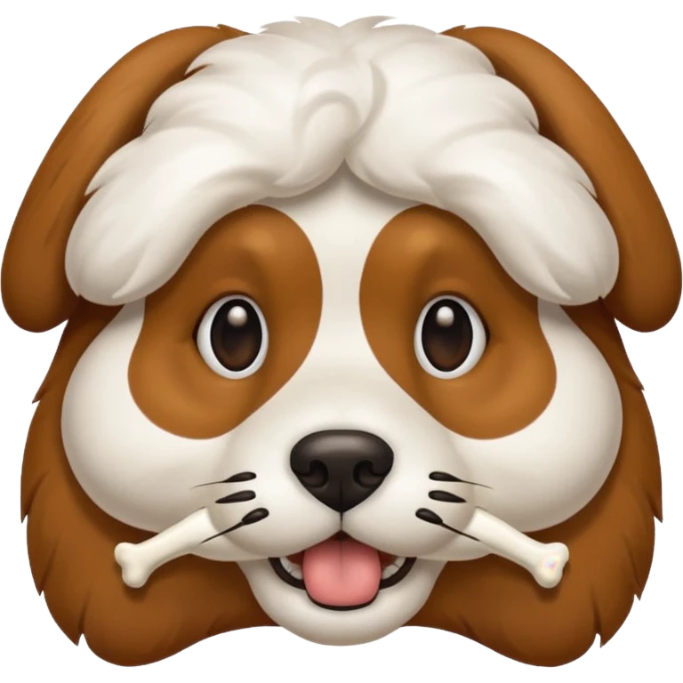dog faace with bone in mouth emoji