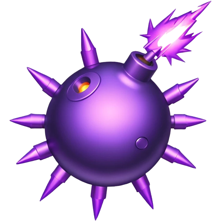 bomba con chispa morada sin cara emoji