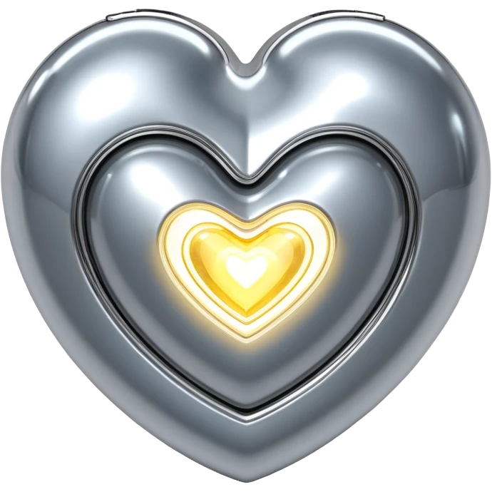 sorayama heart glossy metal parts glow lights inside sfw emoji