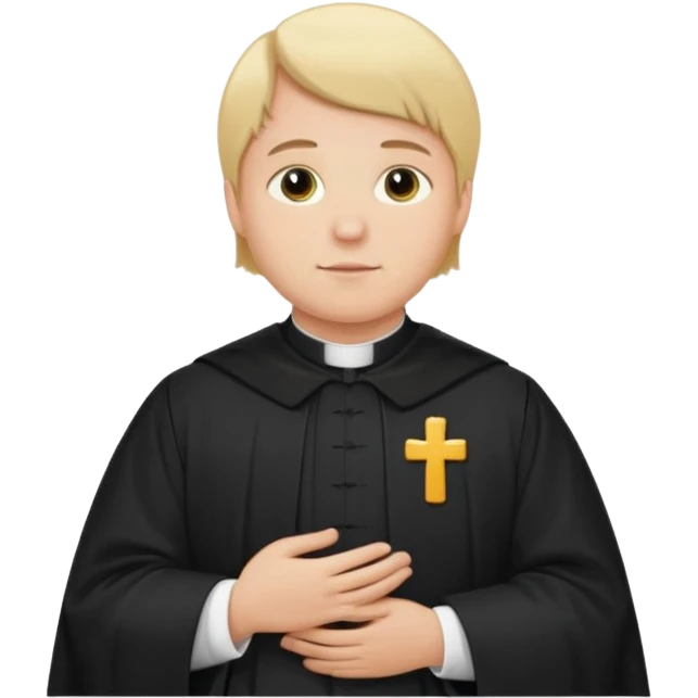 pregnant man with parted blonde middle hair  and dressed like a catholic priest  emoji