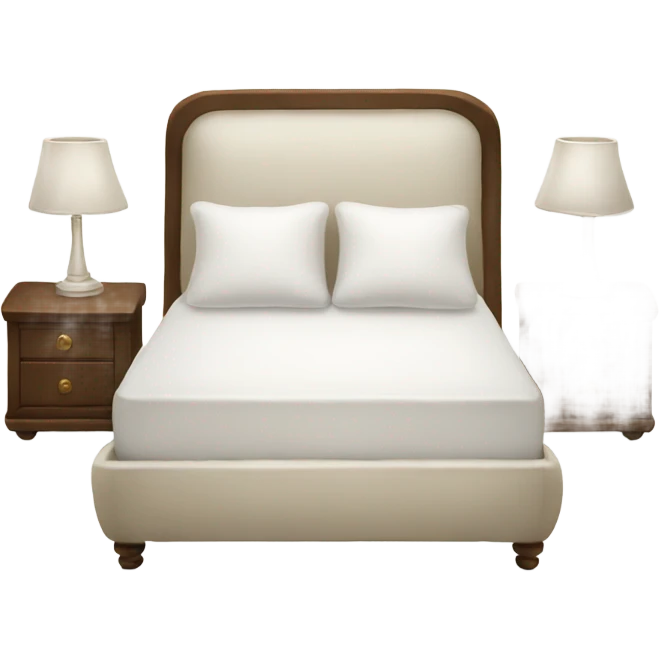 white luxury bed with besutiful pillows emoji emoji