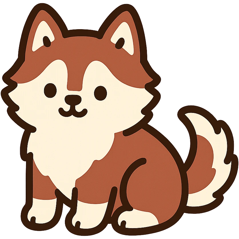 pusheen-style red siberian husky puppy emoji