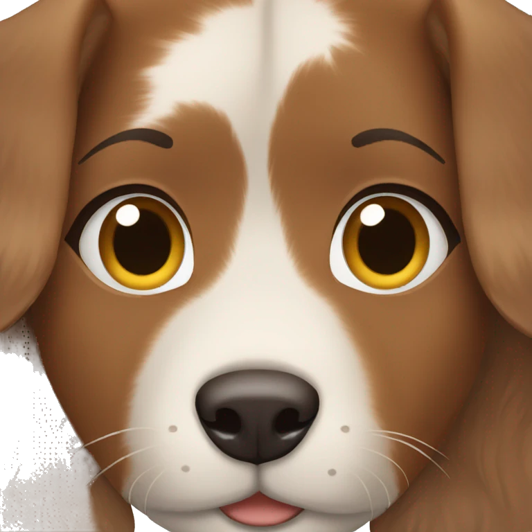 girl with brown hair and brown eyes and dog  emoji
