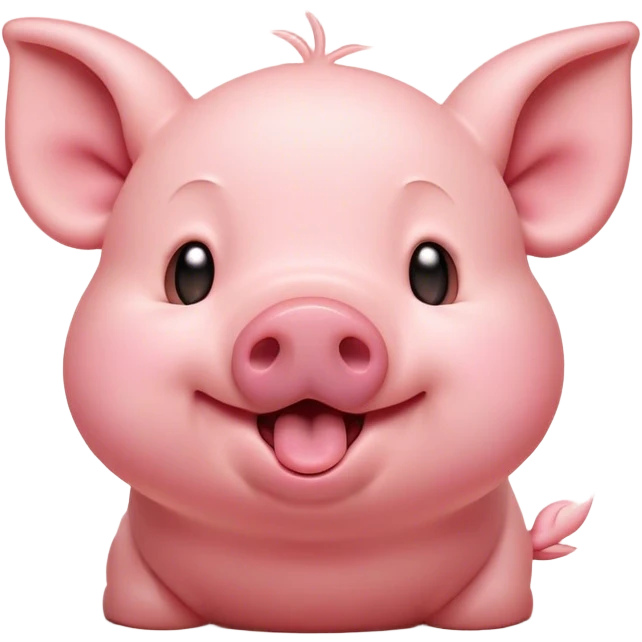 Cinematic Cute Yawning Piglet Portrait Emoji, Head tilted slightly with a dramatic, wide-open yawn, showcasing a soft, delicate rosy-pink hide with tiny droopy ears, round beady eyes barely open in drowsy contentment, Simplified yet irresistibly adorable features, highly detailed, glowing with a soft, cozy glow, high shine, relaxed yet expressive, stylized with a touch of playful whimsy, bright and endearing, soft glowing outline, capturing the essence of a sleepy yet affectionate piglet, so drowsy it feels like it could stretch out of the screen and curl up for a nap! emoji