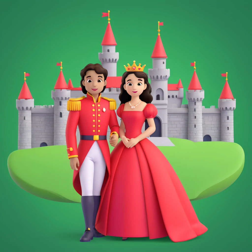 prince in red dress, royal castle background emoji