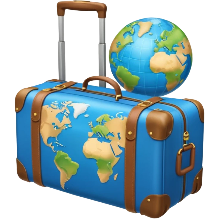 world emoji with luggage bag  emoji