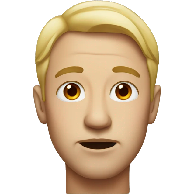 Man with red spot on lip emoji