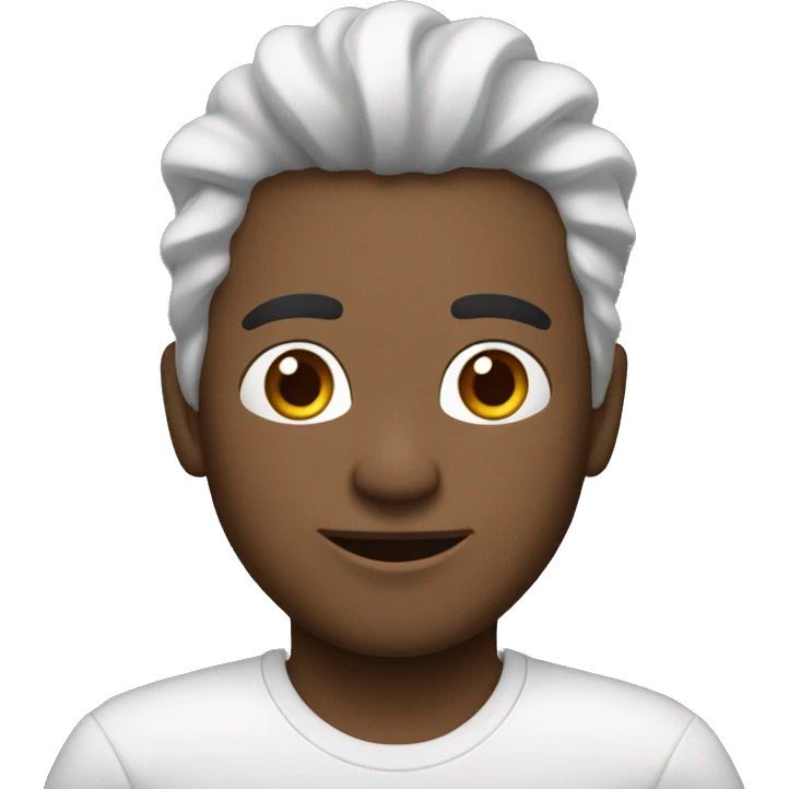 Chico blanco de pelo negro rizo  emoji