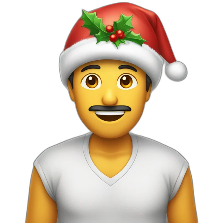 prrito snauzer con gorra de navidad emoji
